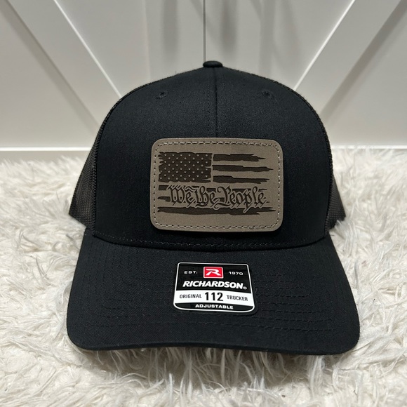 Trucker SnapBack Richardson 112 Hat. We the people flag. - Picture 2 of 2